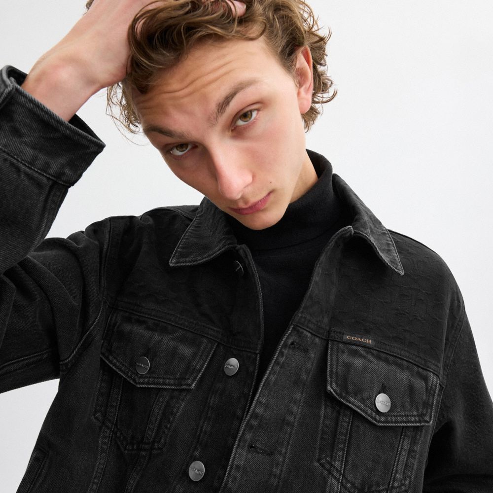Black Coach Black Denim Jacket In Organic Cotton | COH866873