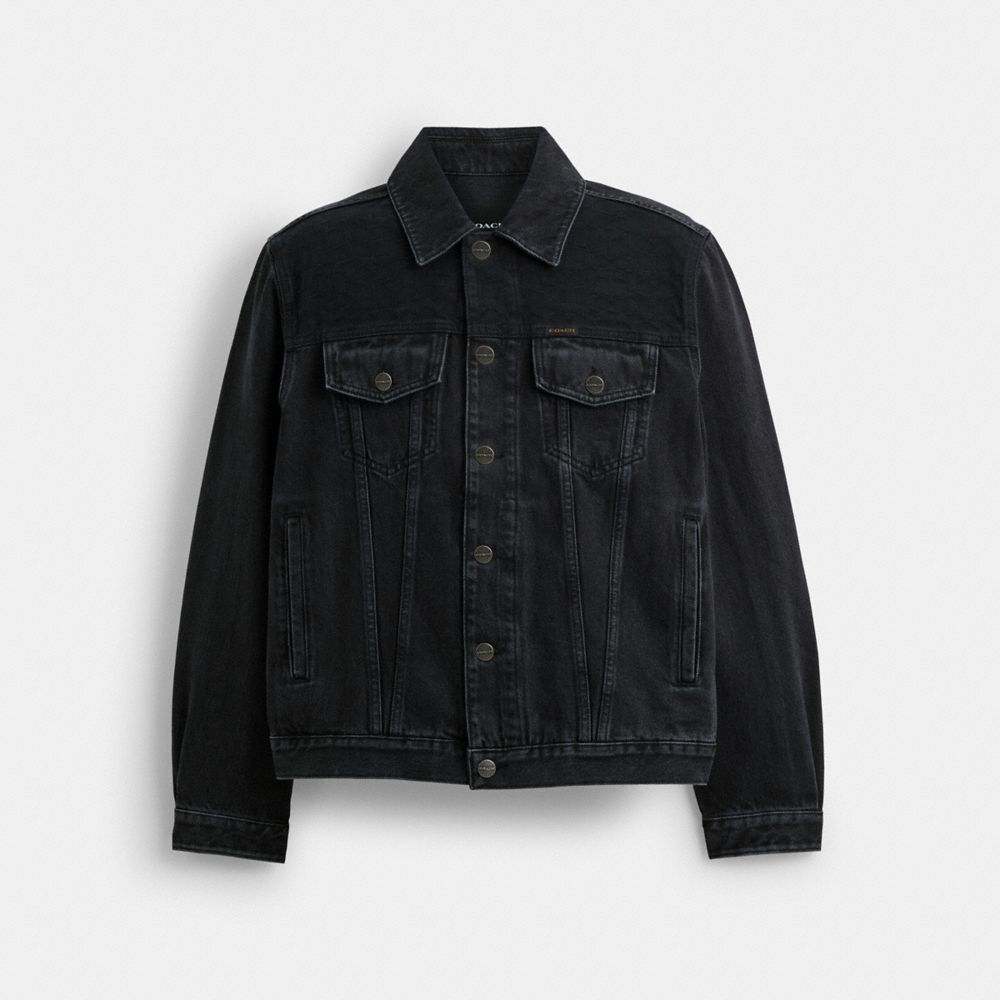 Black Coach Black Denim Jacket In Organic Cotton | COH866873