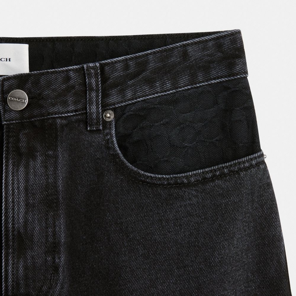 Black Coach Black Taper Jeans In Organic Cotton | COH866946