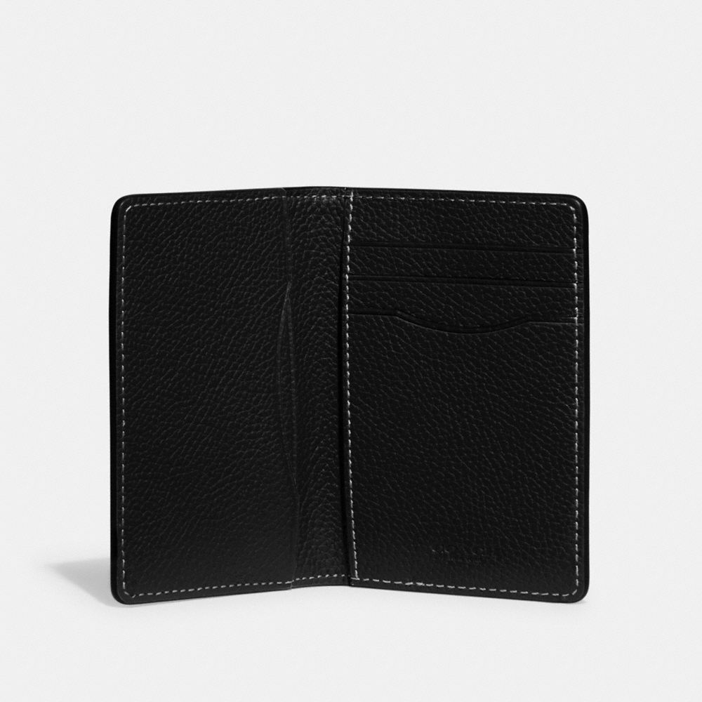 Black Coach Card Wallet In Signature Leather | COH865688