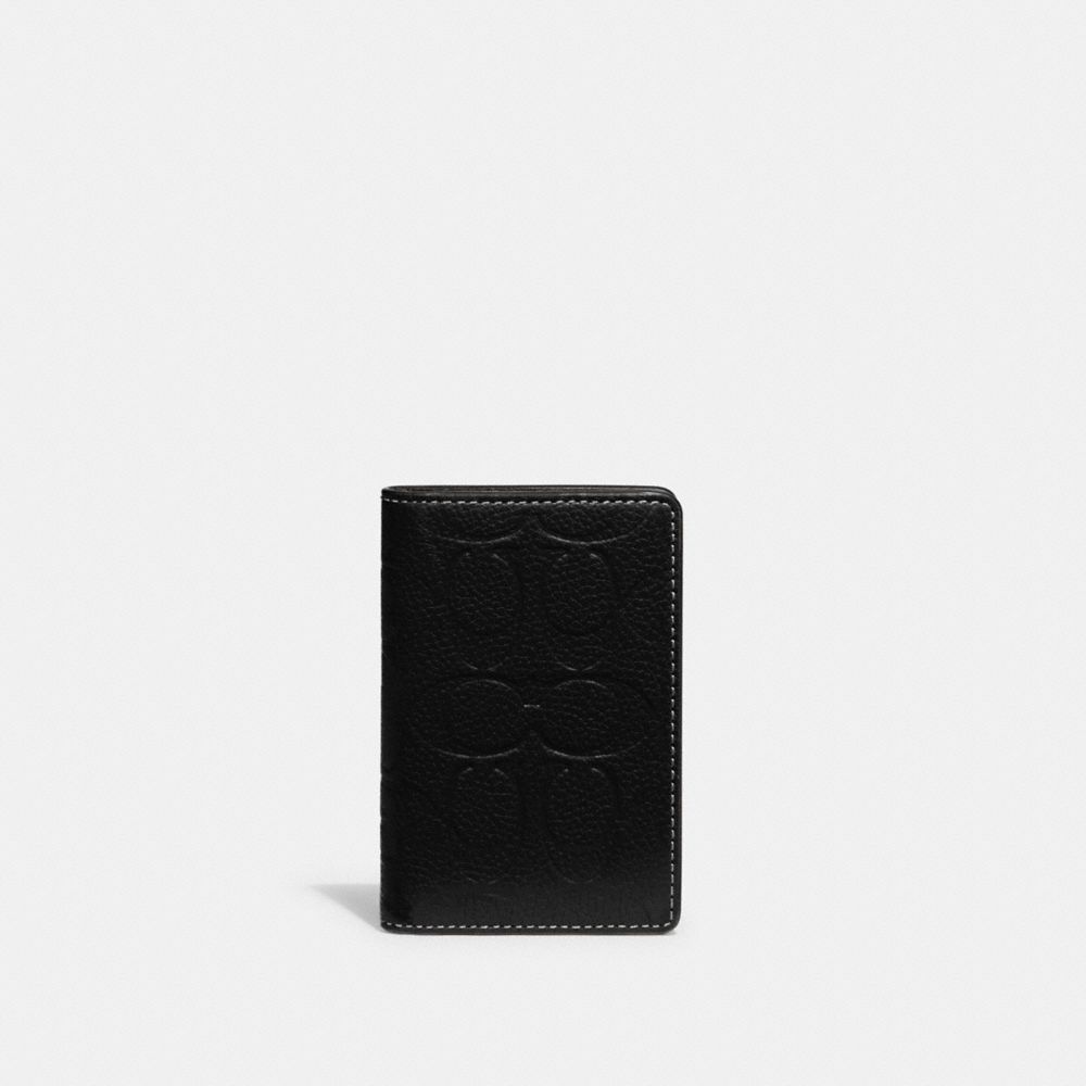 Black Coach Card Wallet In Signature Leather | COH865688
