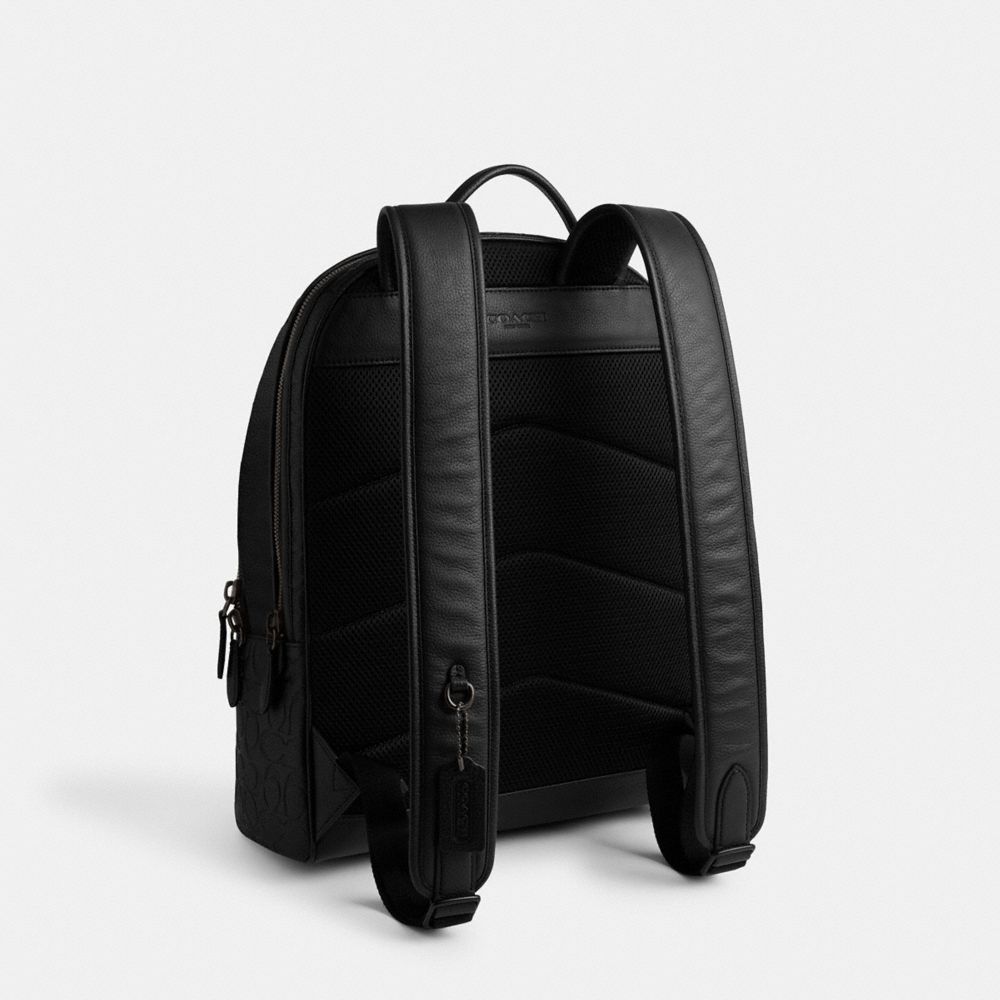 Black Coach Charter Backpack In Signature Leather | COH865473