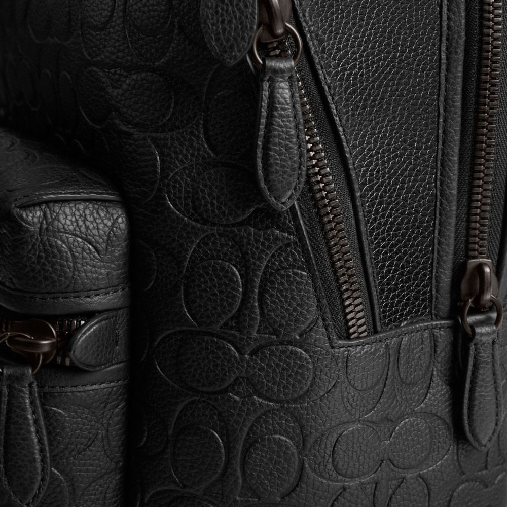 Black Coach Charter Backpack In Signature Leather | COH865473