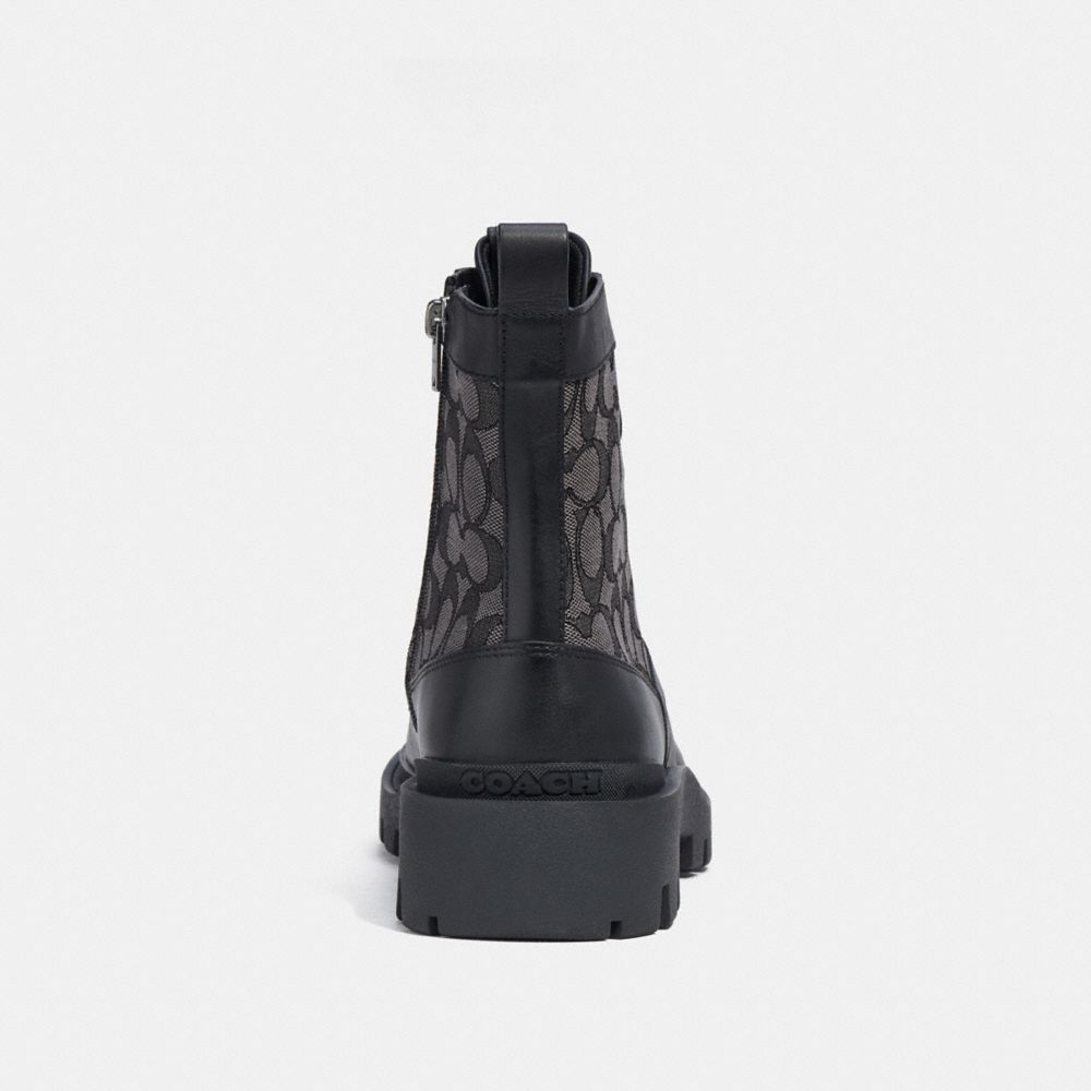 Black Coach Citysole Lace Up Boot In Signature Jacquard | COH866853