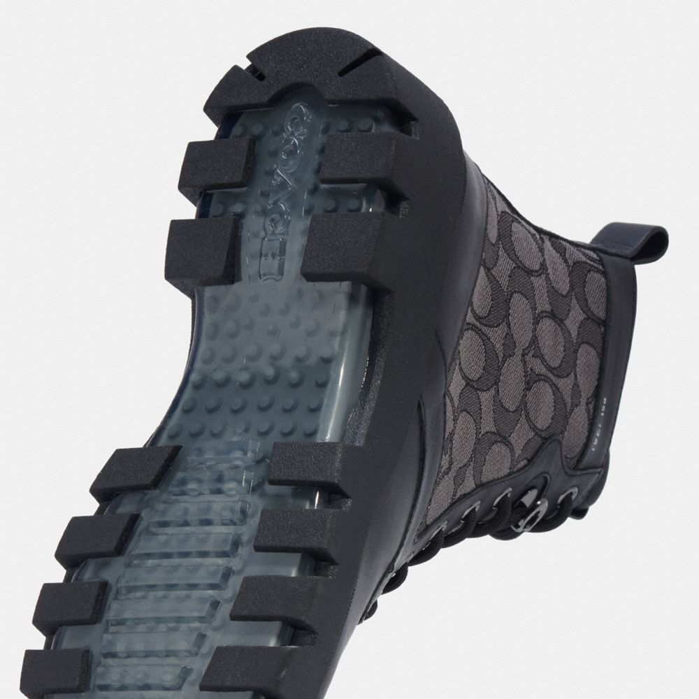 Black Coach Citysole Lace Up Boot In Signature Jacquard | COH866853