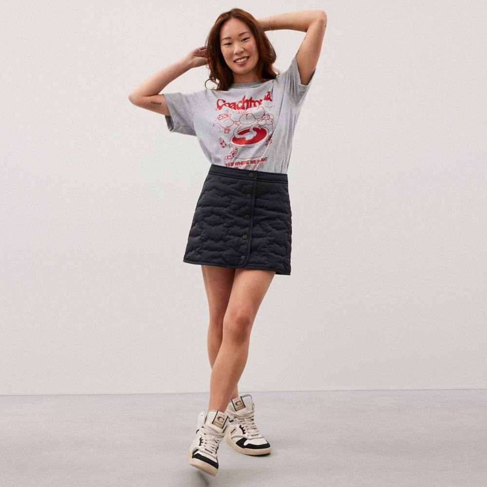 Black Coach Coachtopia Loop Quilted Cloud Skirt | COH866025