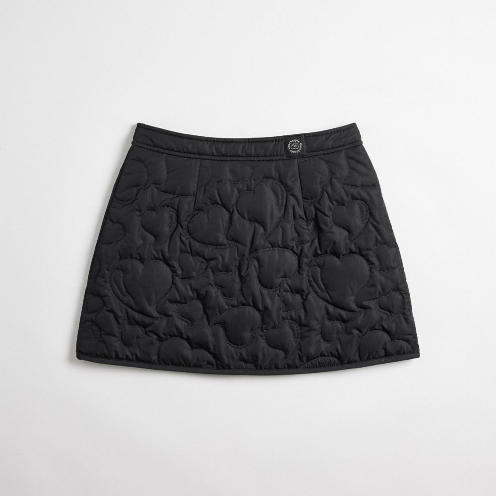 Black Coach Coachtopia Loop Quilted Heart Mini Skirt | COH866024