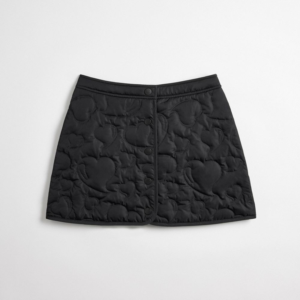 Black Coach Coachtopia Loop Quilted Heart Mini Skirt | COH866024
