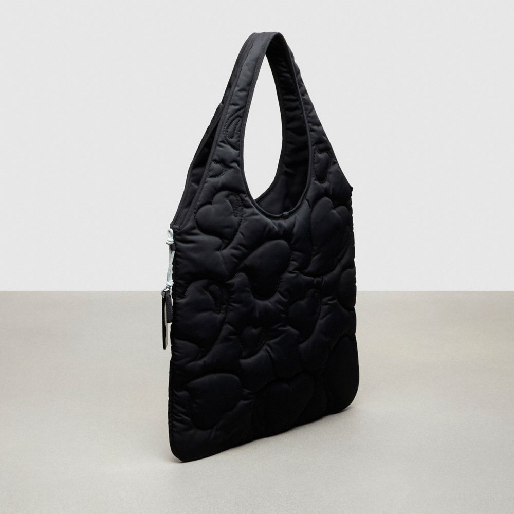 Black Coach Coachtopia Loop Quilted Heart Flat Tote | COH866643