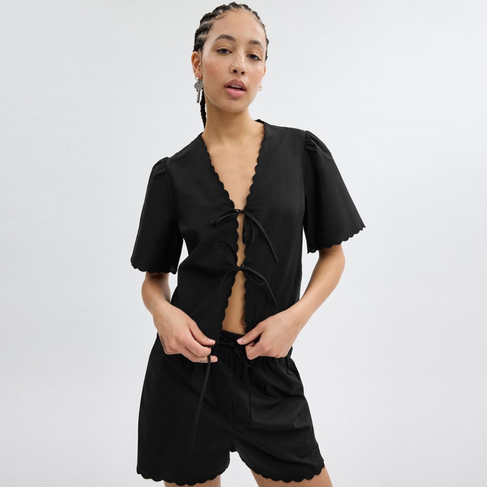 Black Coach Cotton Set Top In Organic Cotton | COH866001