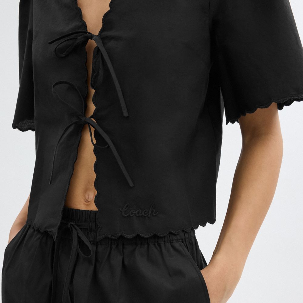 Black Coach Cotton Set Top In Organic Cotton | COH866001