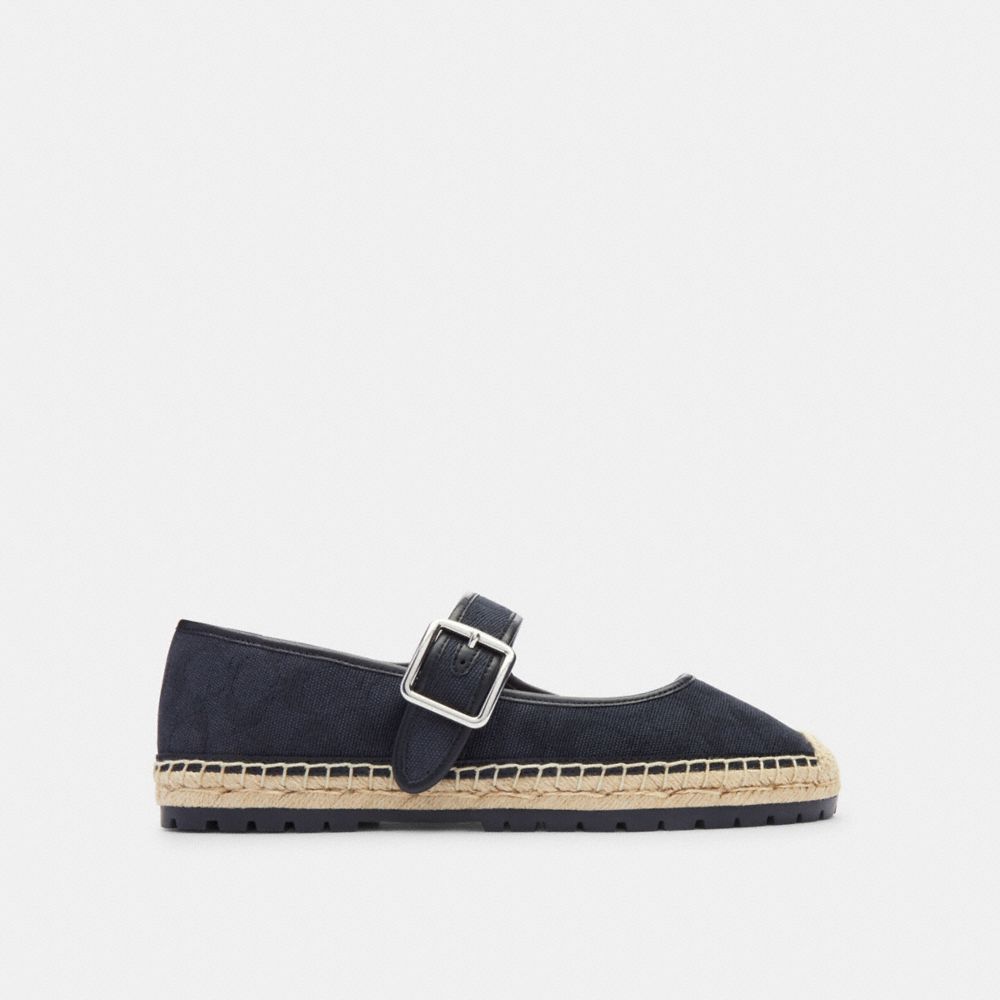 Black Coach Courtney Espadrille In Signature Canvas | COH865763
