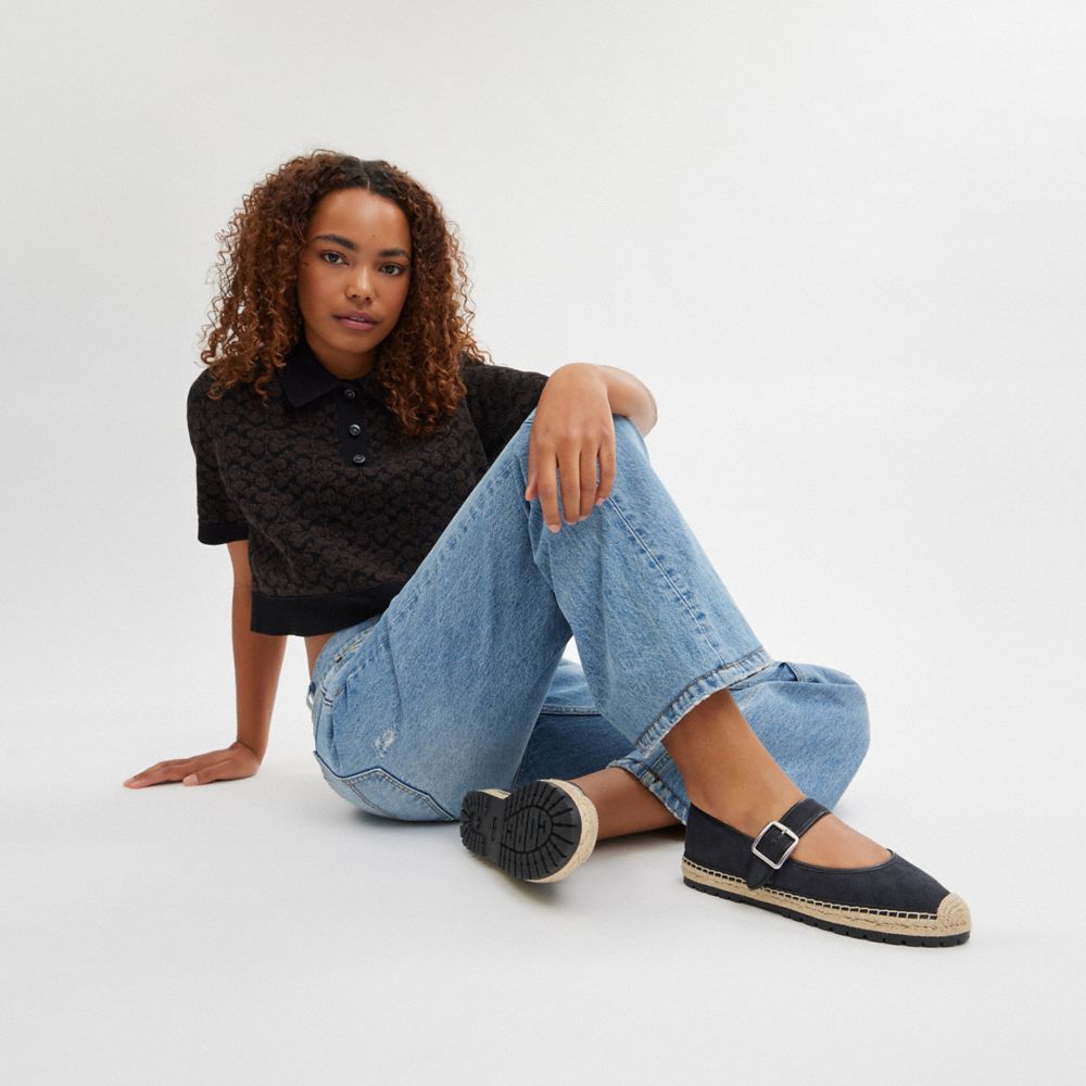 Black Coach Courtney Espadrille In Signature Canvas | COH865763