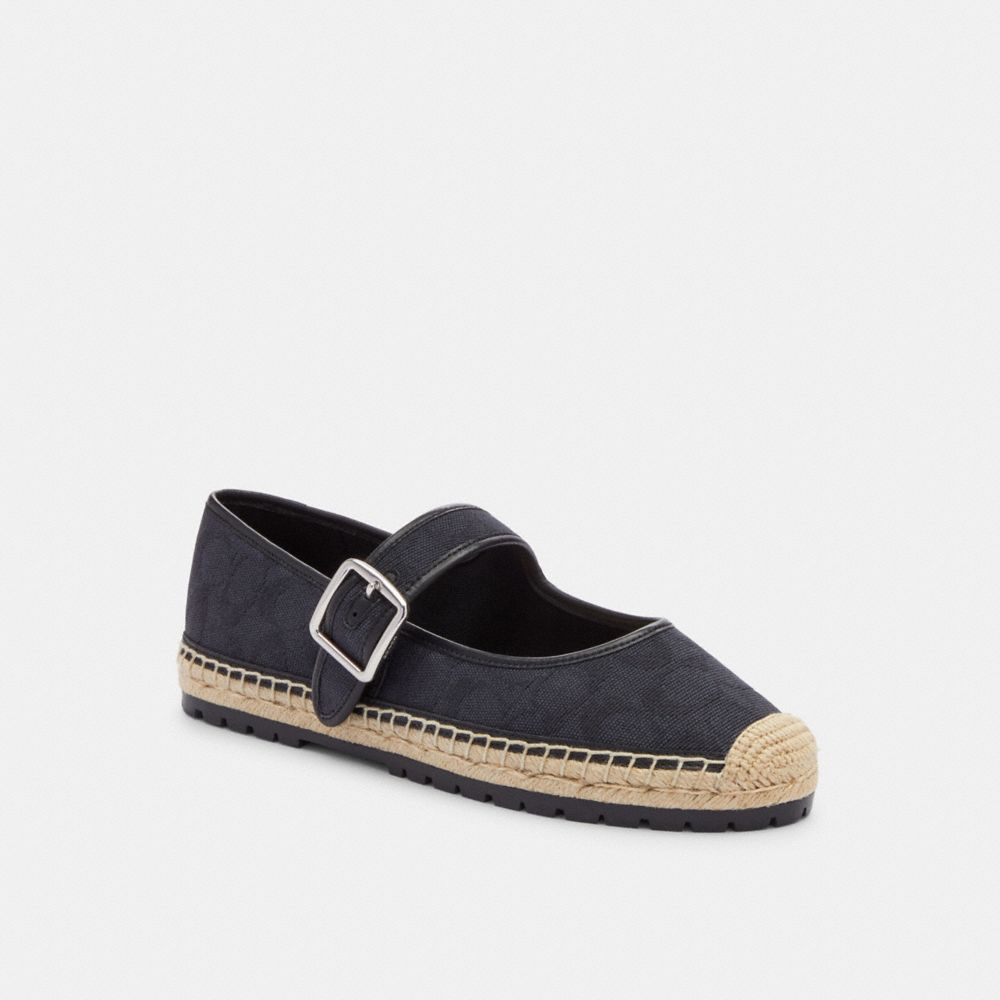 Black Coach Courtney Espadrille In Signature Canvas | COH865763