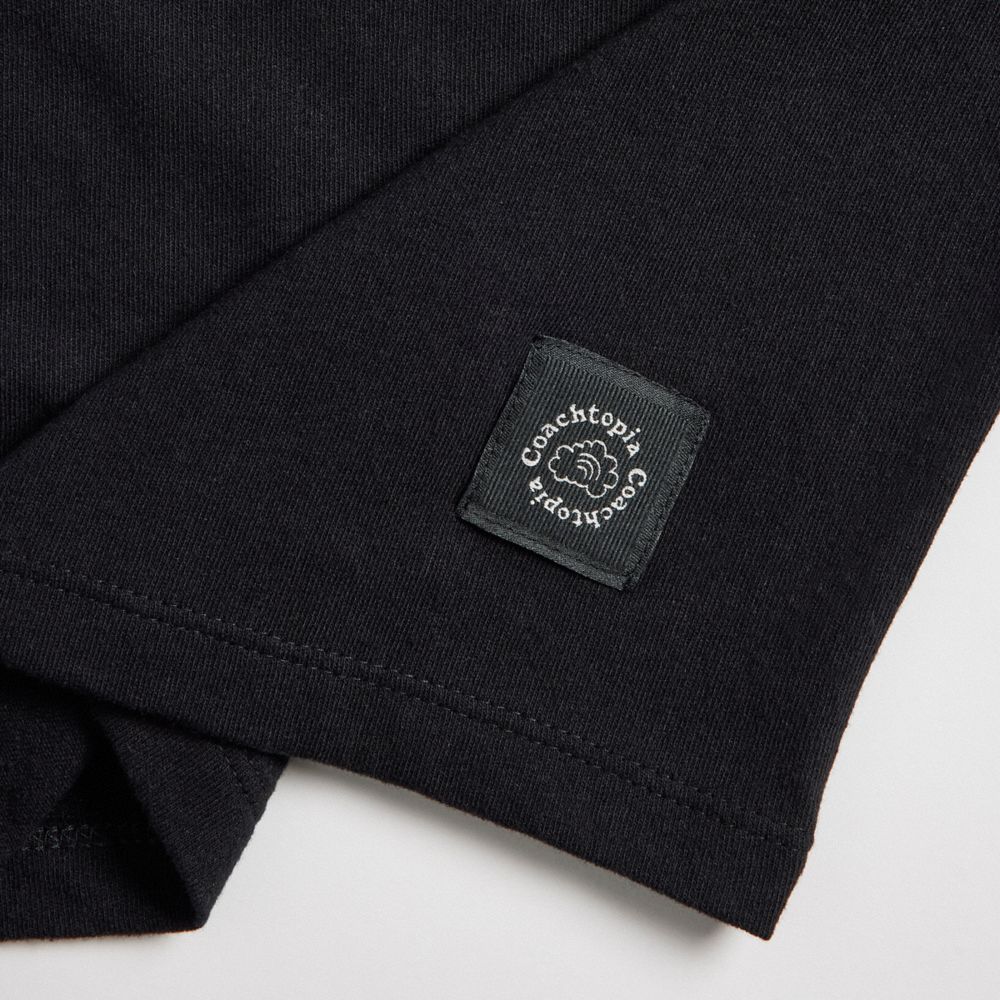 Black Coach Cropped Tee: Floating Heart | COH865973