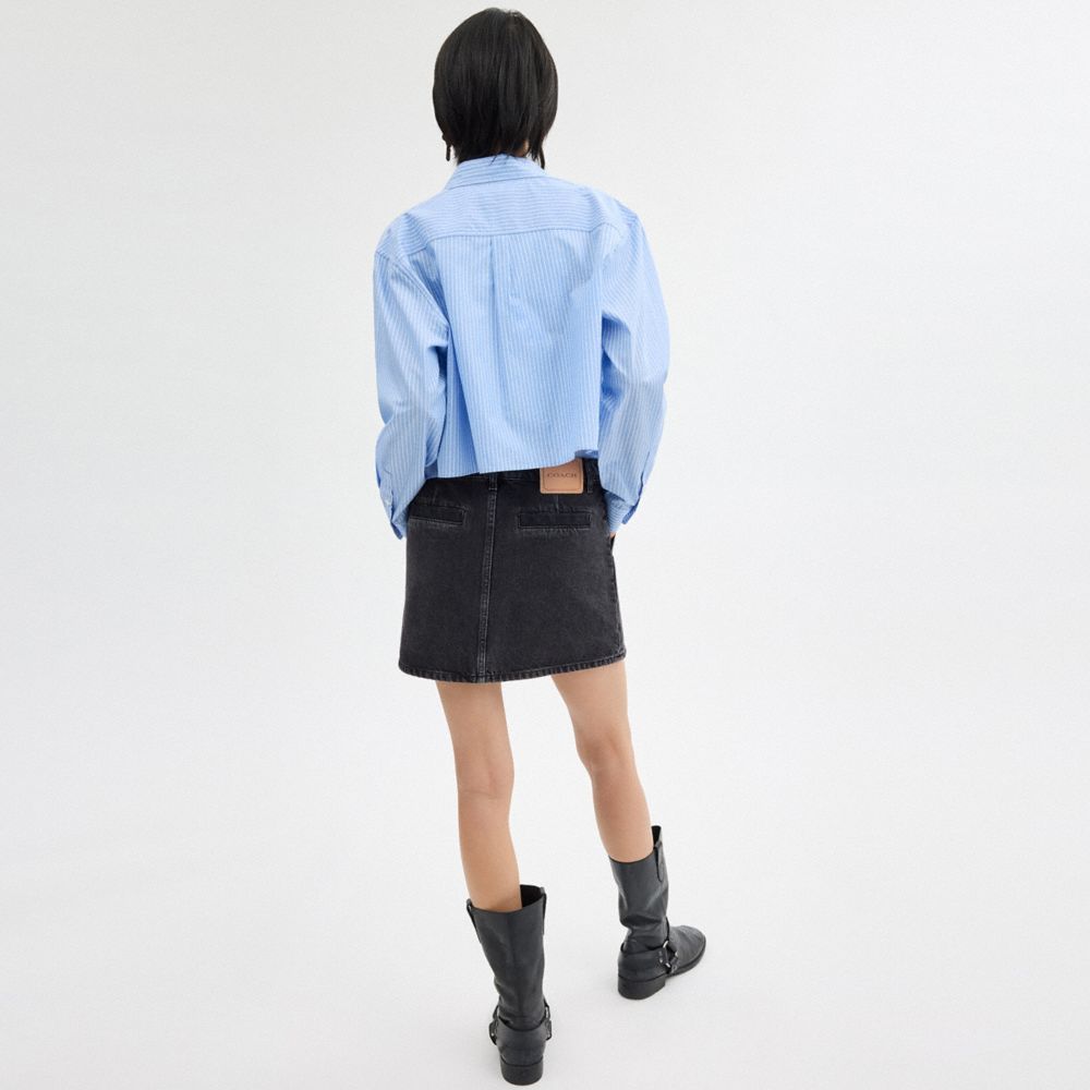Black Coach Denim Skirt In Organic Cotton | COH866036