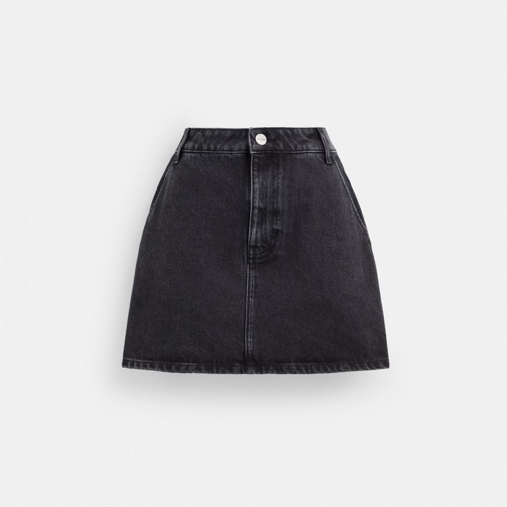 Black Coach Denim Skirt In Organic Cotton | COH866036