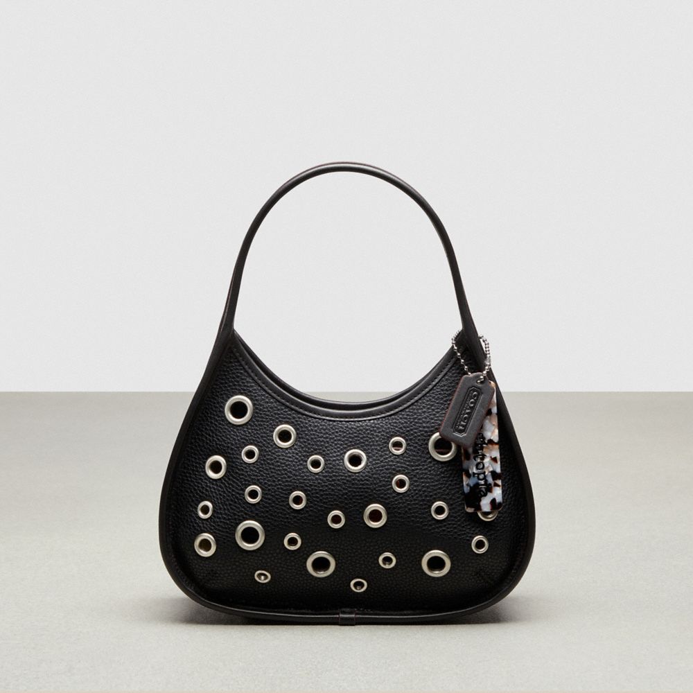 Black Coach Ergo Bag In Pebbled Coachtopia Leather: Grommets | COH864816