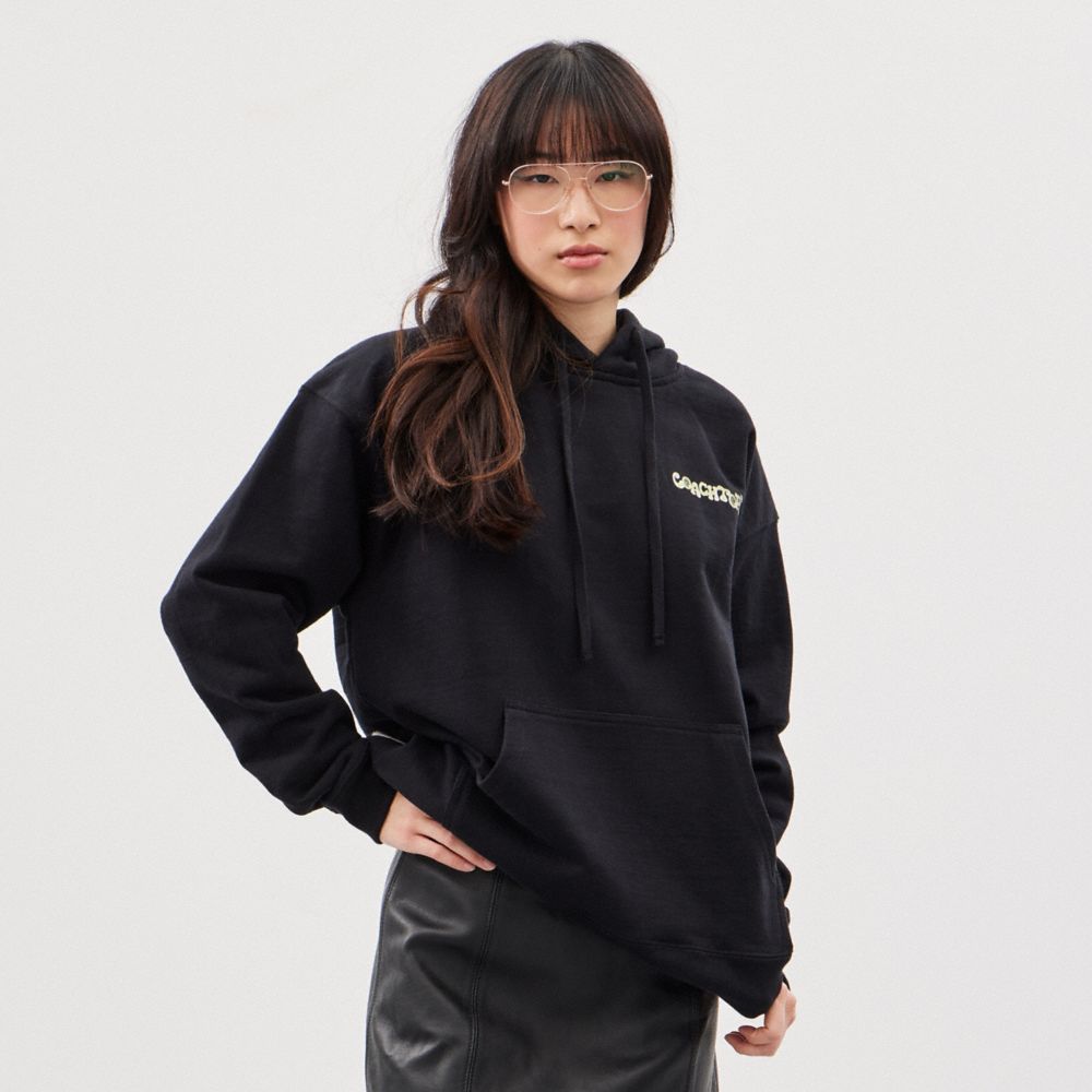 Black Coach Hoodie In 98% Recycled Cotton: This Is Coachtopia | COH865960