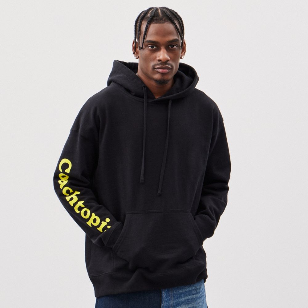 Black Coach Hoodie In 98% Recycled Cotton: 3 Clouds | COH865961
