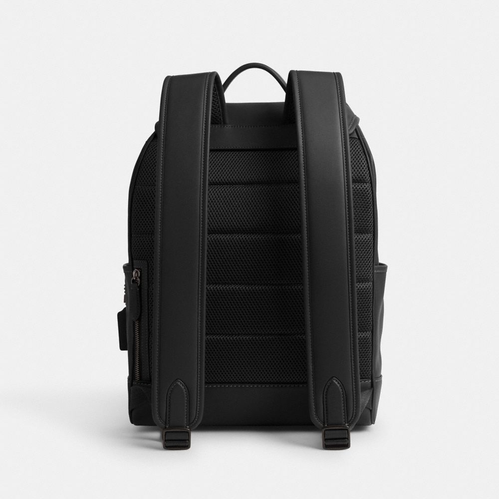 Black Coach League Flap Backpack | COH866490