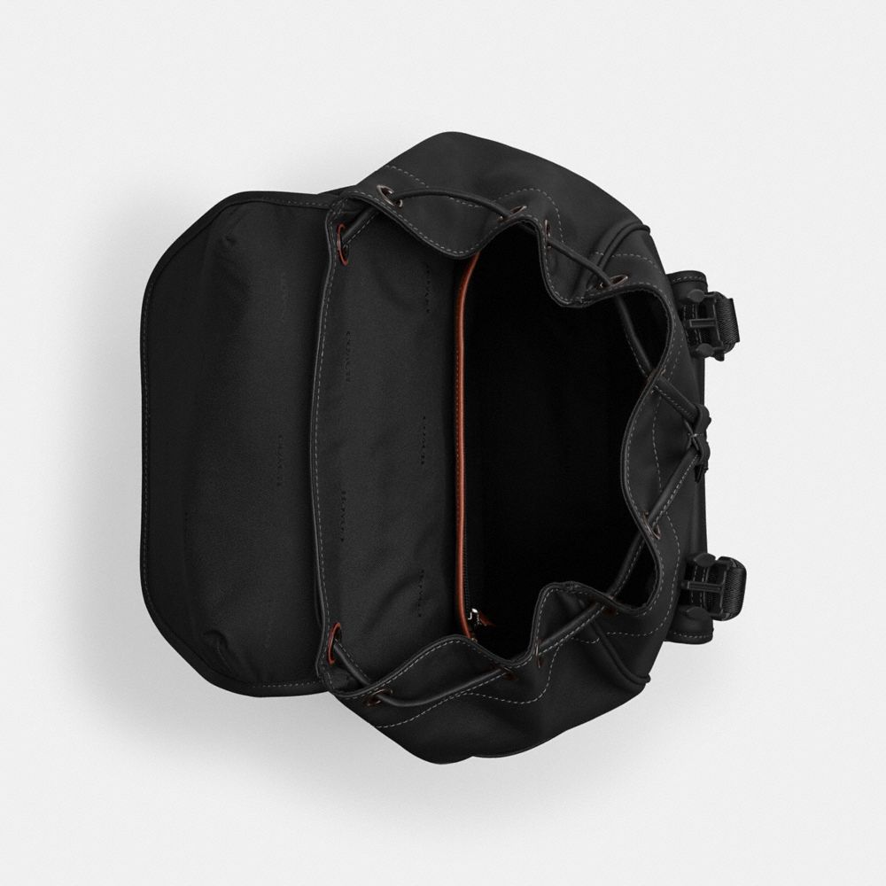 Black Coach League Flap Backpack | COH866490