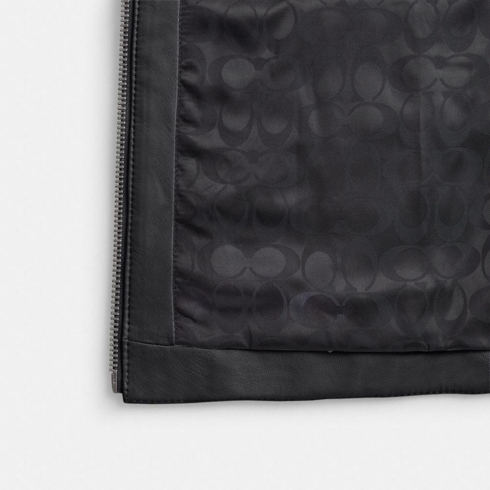 Black Coach Leather Quilted Vest | COH865915