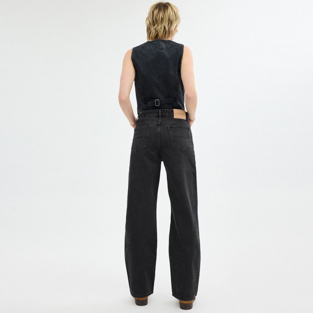 Black Coach Loose Fit Jeans In Organic Cotton | COH866034