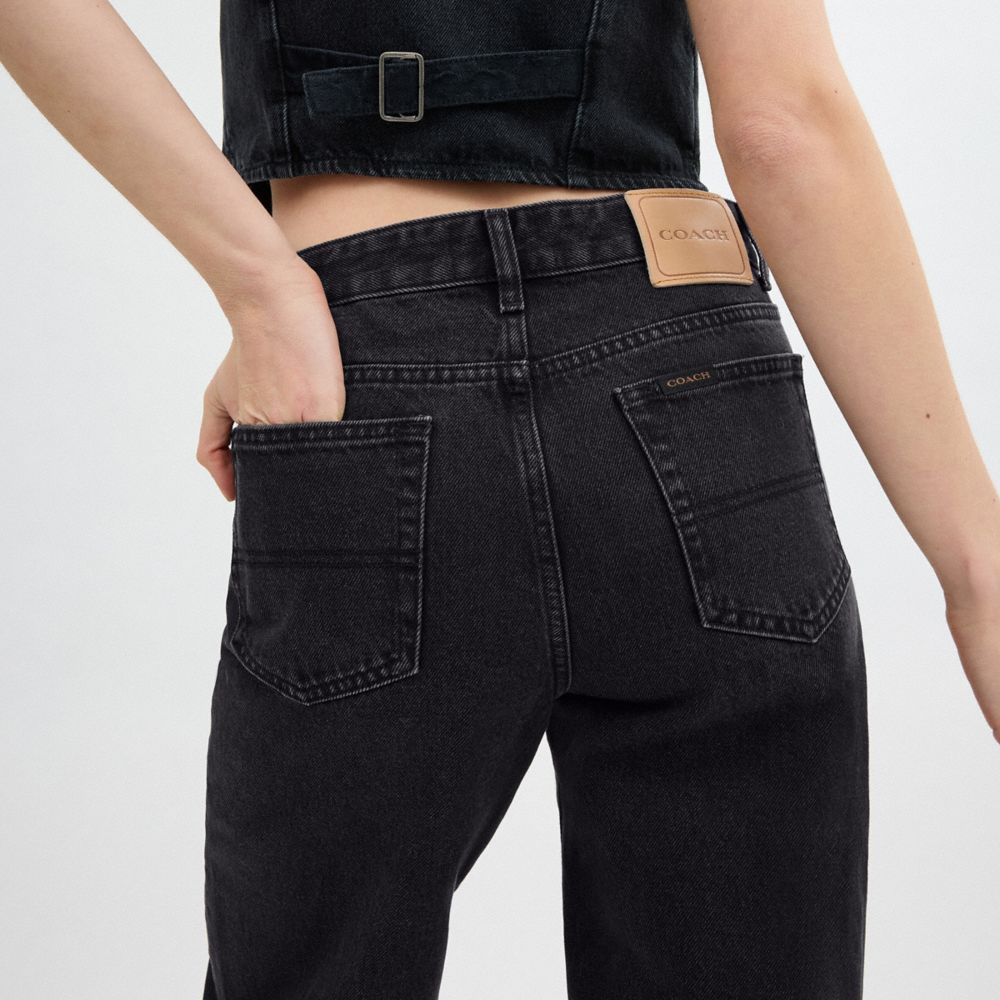 Black Coach Loose Fit Jeans In Organic Cotton | COH866034