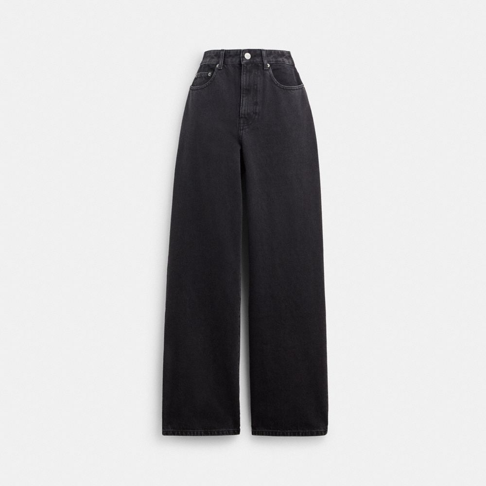 Black Coach Loose Fit Jeans In Organic Cotton | COH866034