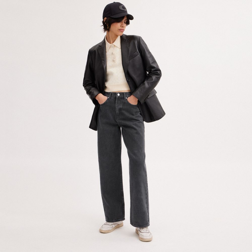 Black Coach Loose Fit Jeans | COH866018