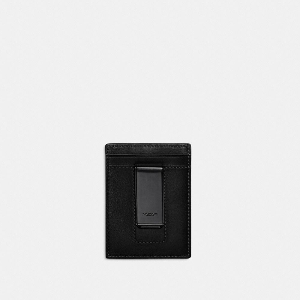 Black Coach Money Clip Card Case | COH866742