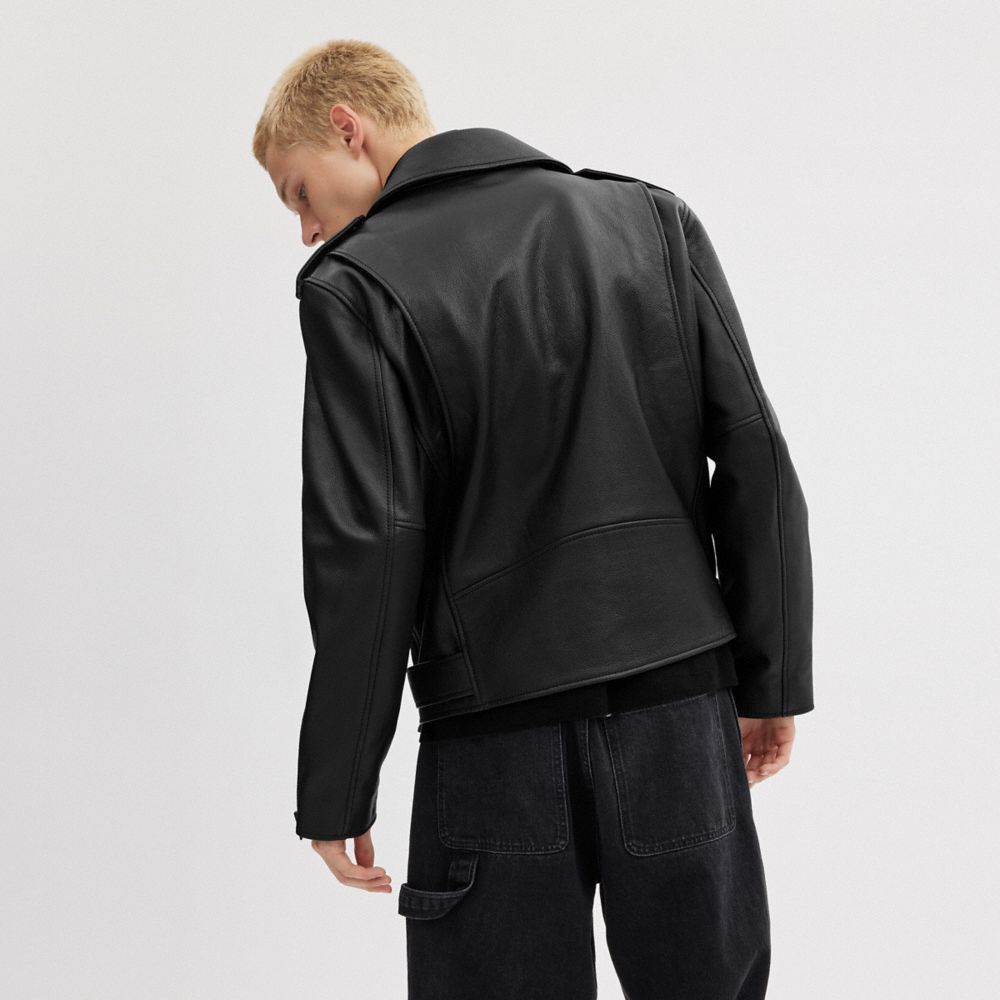 Black Coach Moto Jacket | COH865927