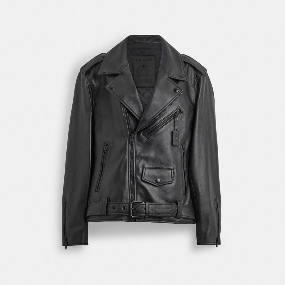 Black Coach Moto Jacket | COH865927