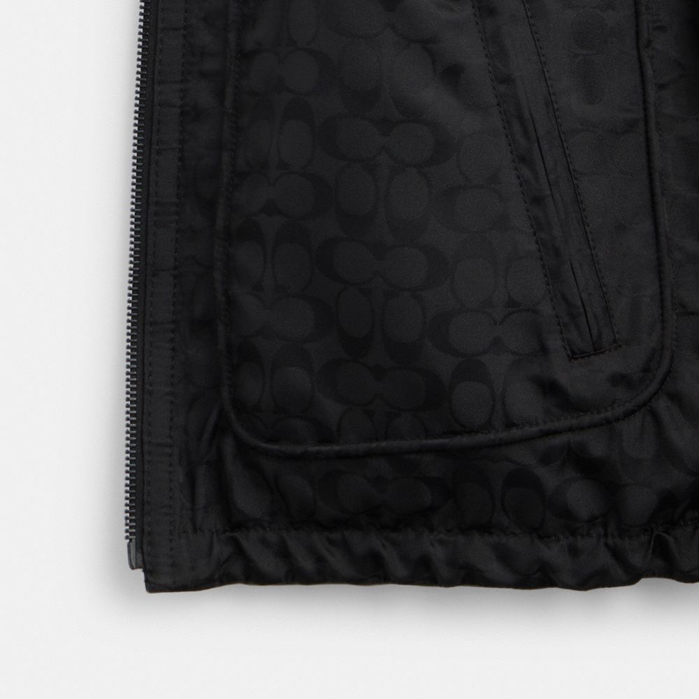 Black Coach Reversible Leather Jacket In Recycled Polyester | COH866874