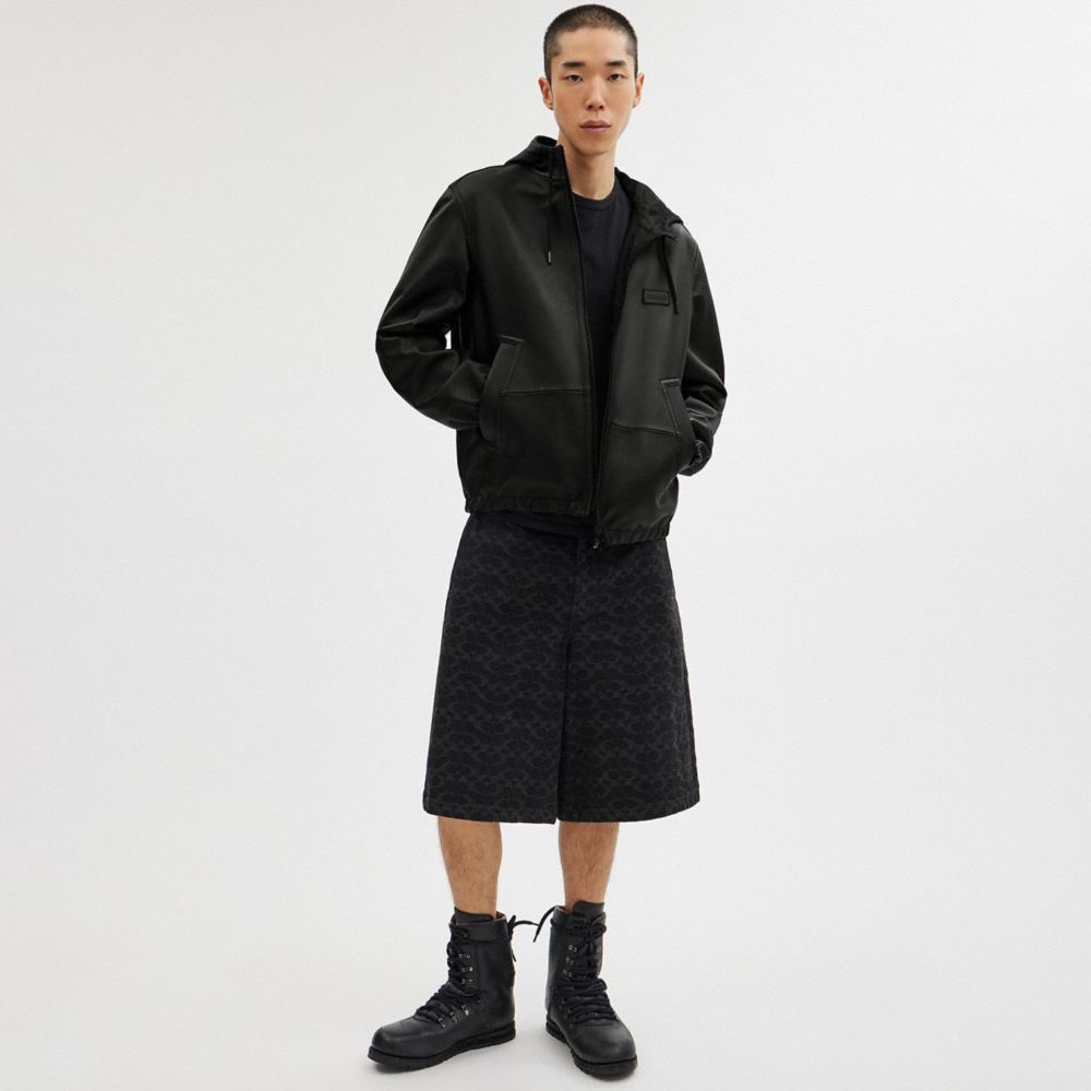 Black Coach Reversible Leather Jacket In Recycled Polyester | COH866874