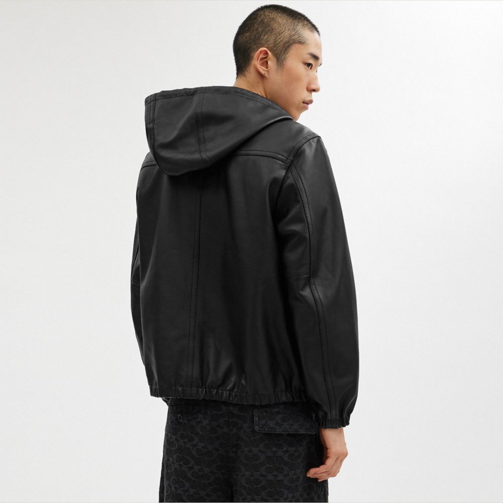 Black Coach Reversible Leather Jacket In Recycled Polyester | COH866874