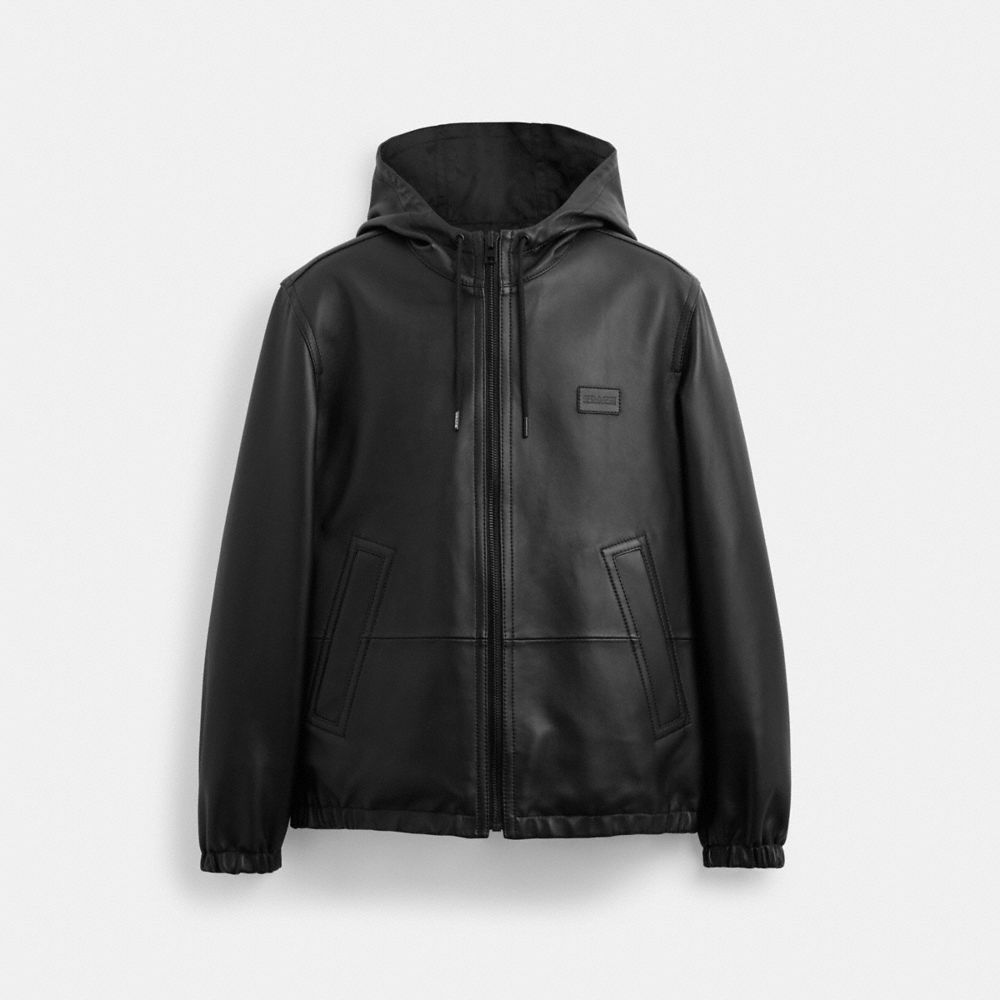 Black Coach Reversible Leather Jacket In Recycled Polyester | COH866874