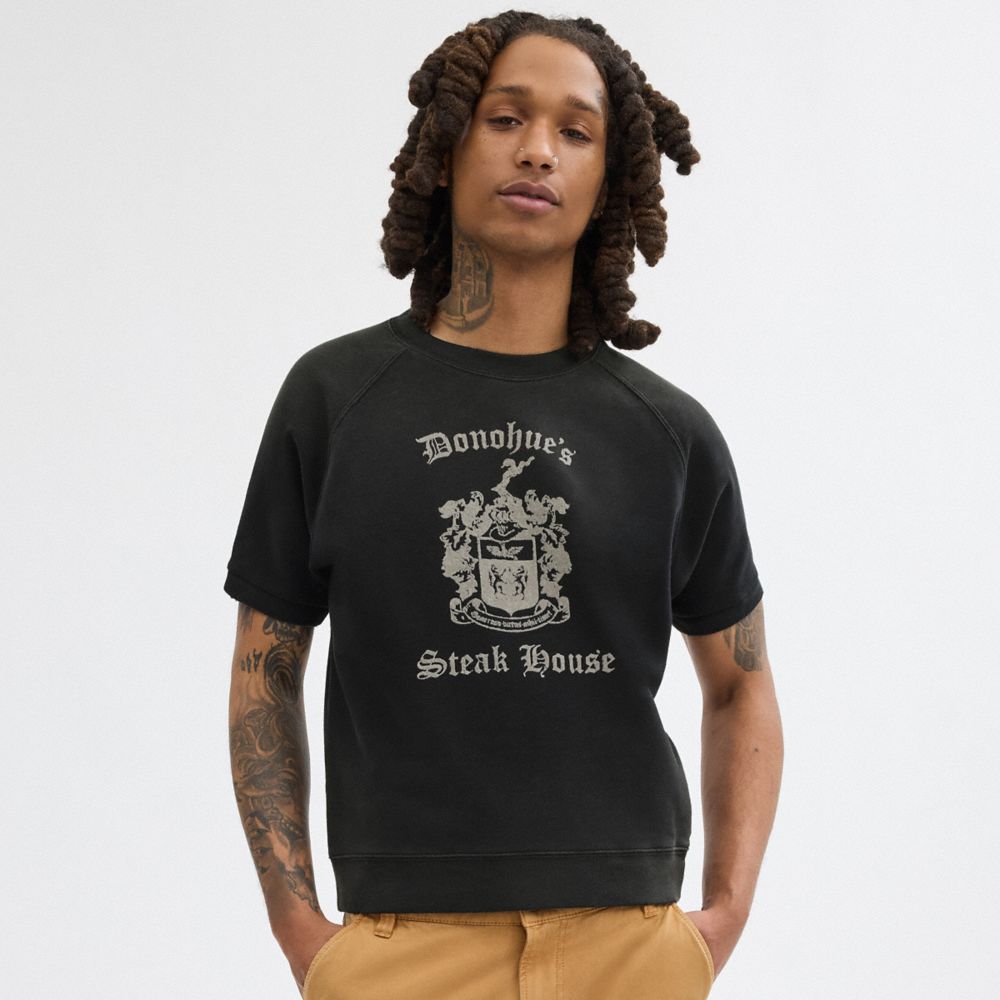 Black Coach Shrunken Raglan Crewneck | COH866884
