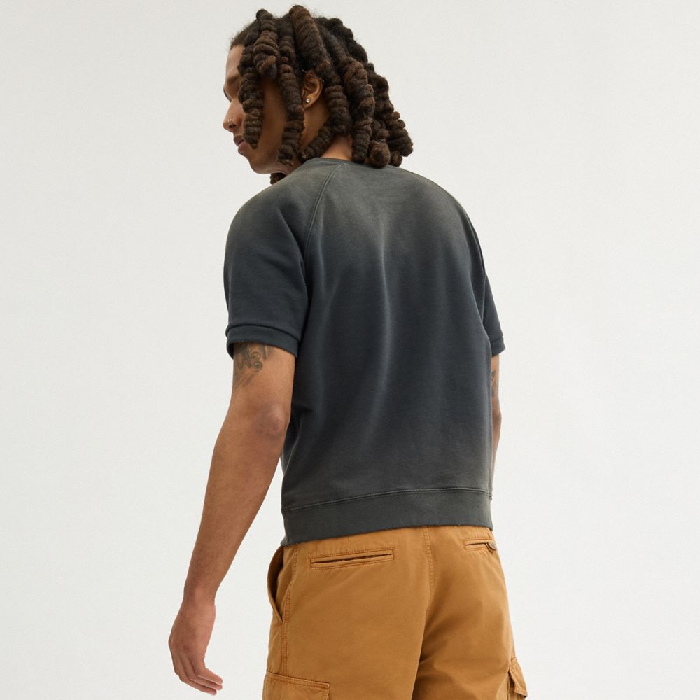 Black Coach Shrunken Raglan Crewneck | COH866884