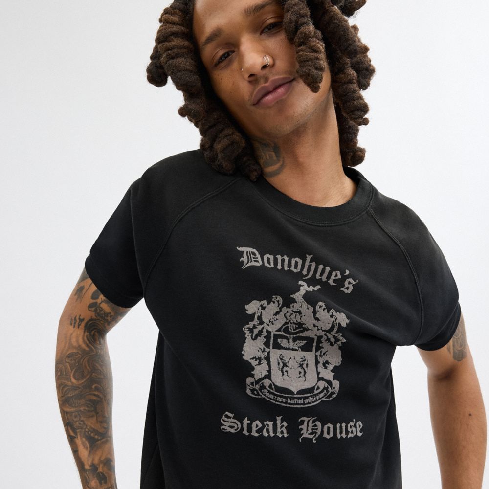 Black Coach Shrunken Raglan Crewneck | COH866884