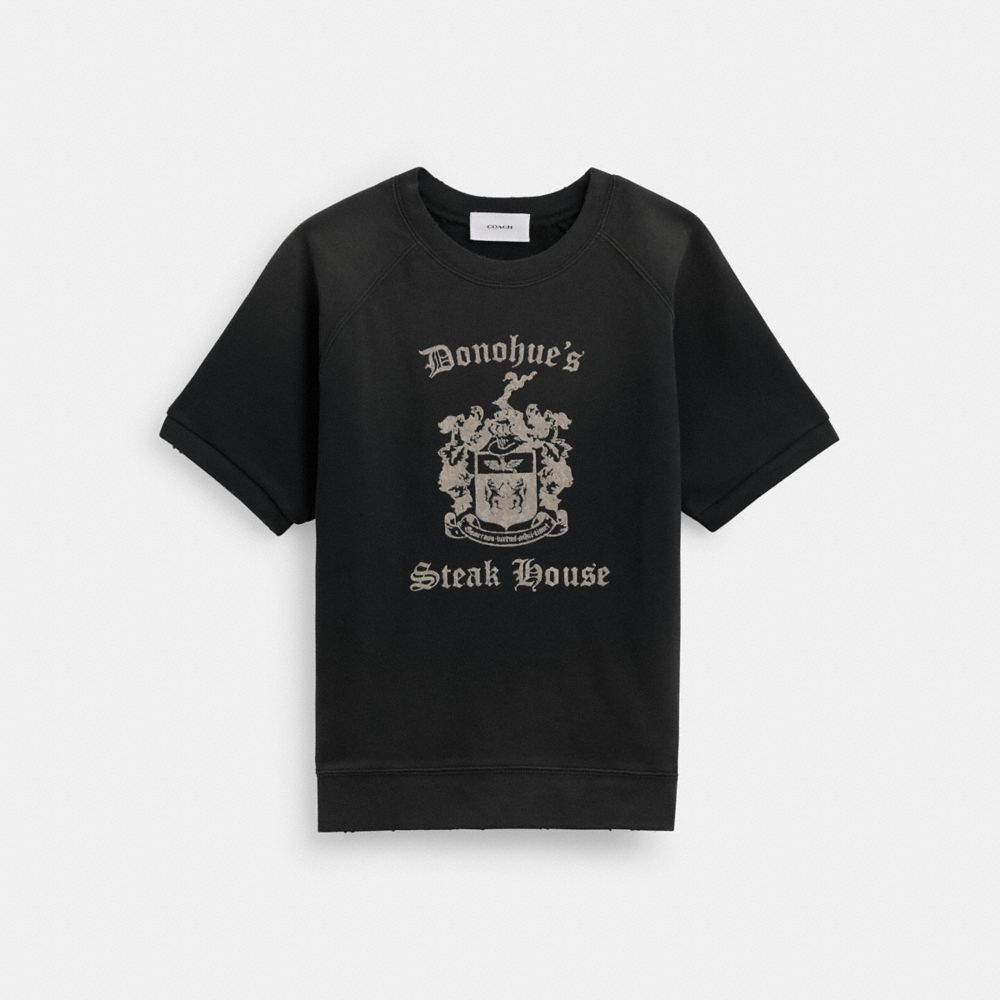 Black Coach Shrunken Raglan Crewneck | COH866884