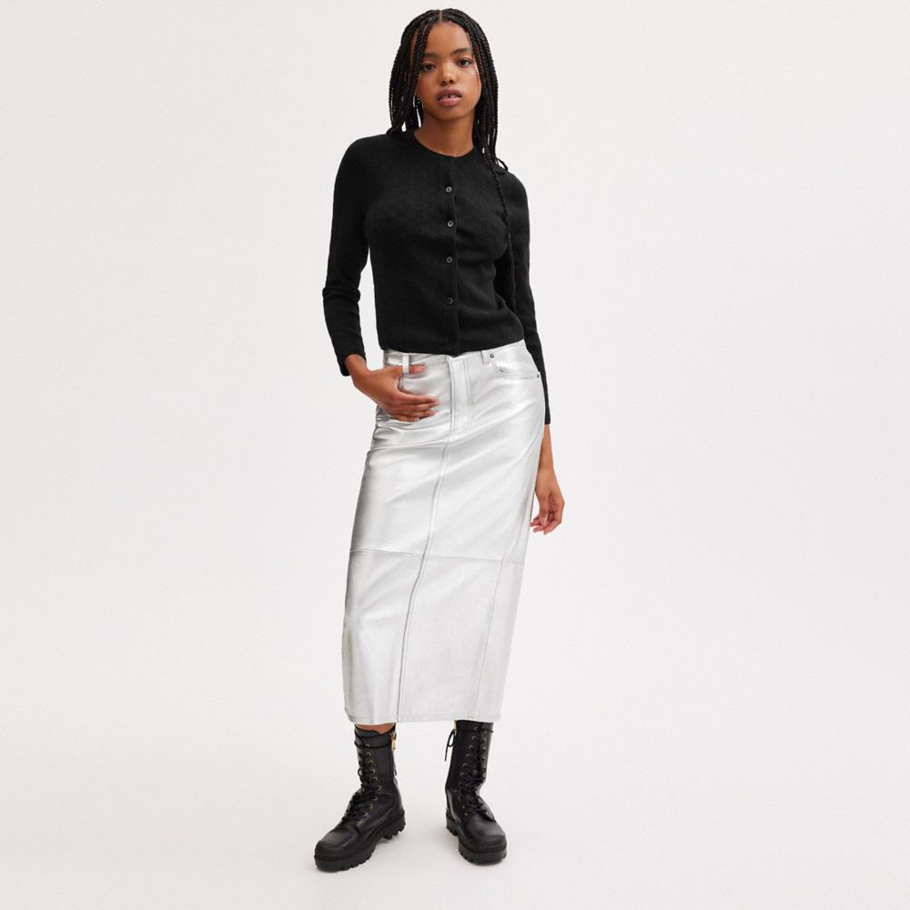 Black Coach Signature Knit Cropped Cardigan | COH865958
