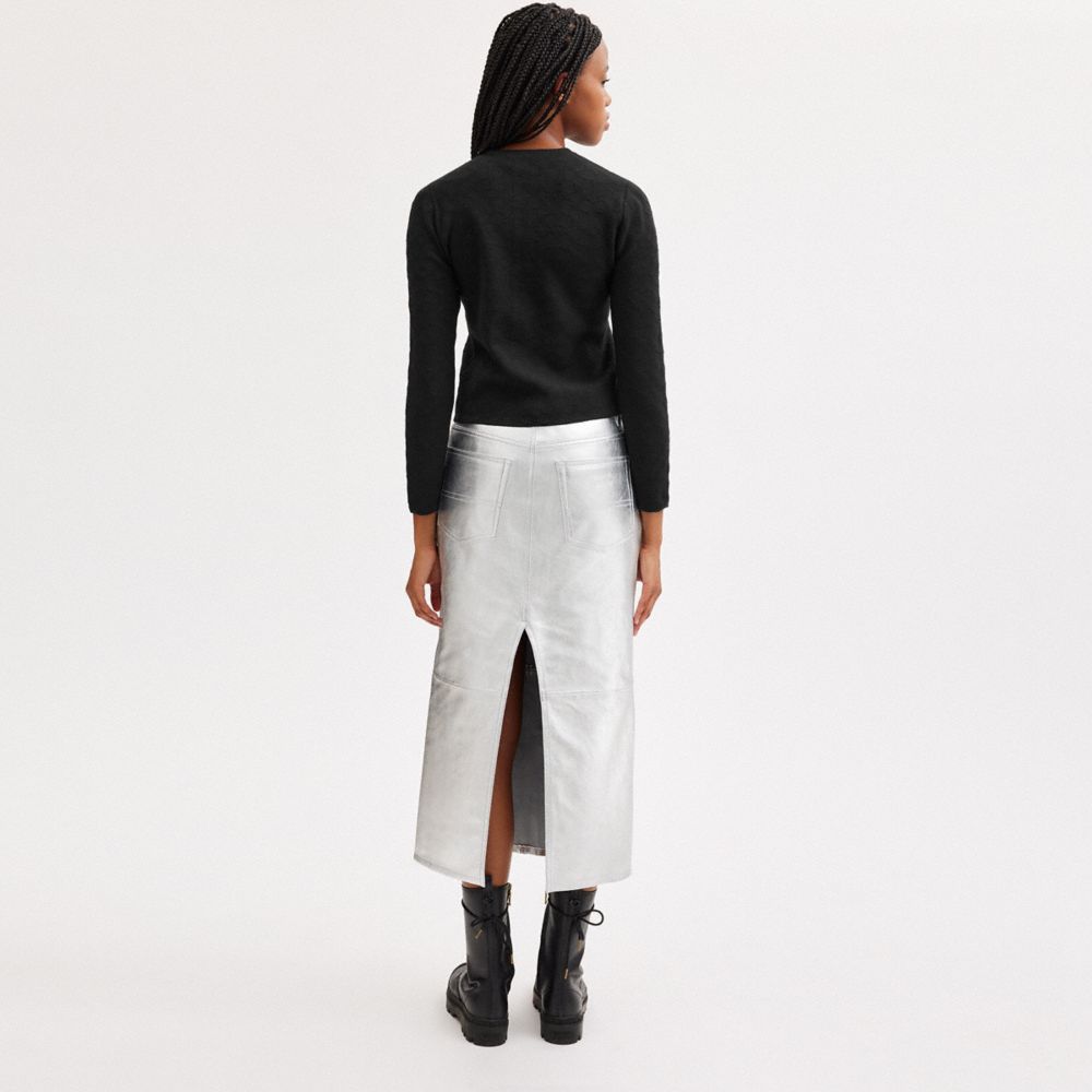 Black Coach Signature Knit Cropped Cardigan | COH865958