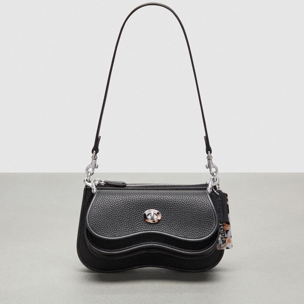 Black Coach Wavy Double Pouch Bag | COH864757