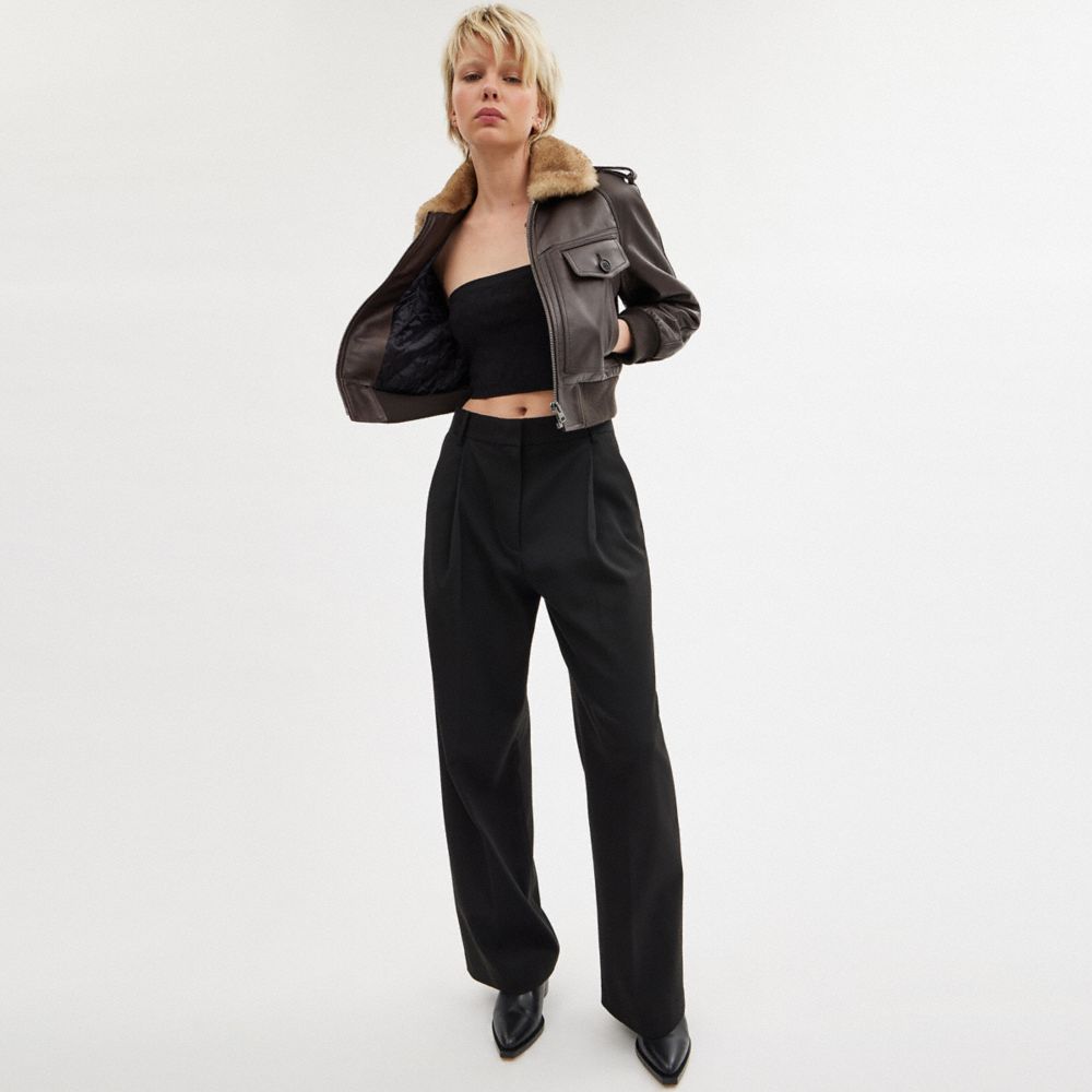 Black Coach Wide Leg Trousers | COH866032