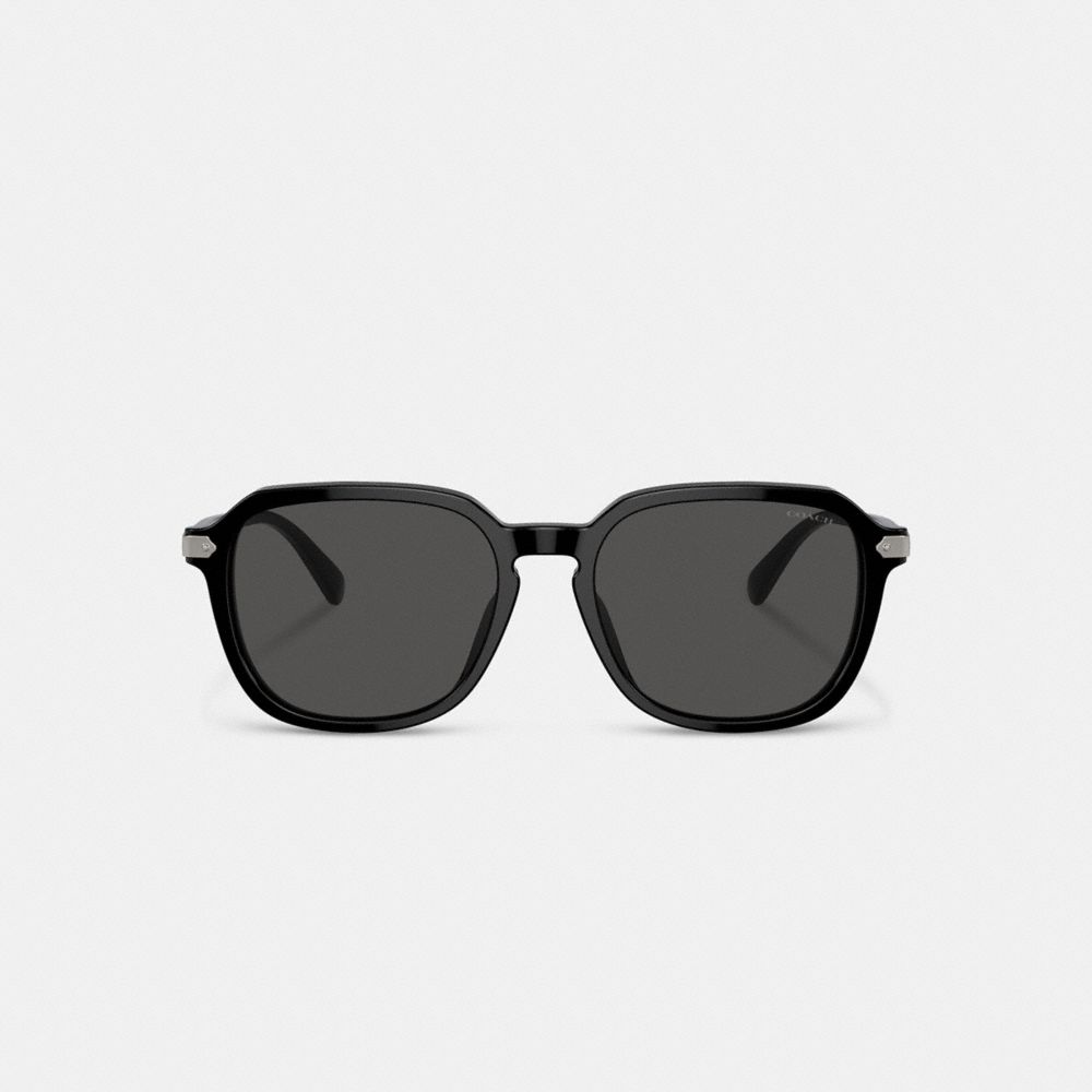 Black Coach Wrap Around Hangtag Keyhole Sunglasses | COH867068
