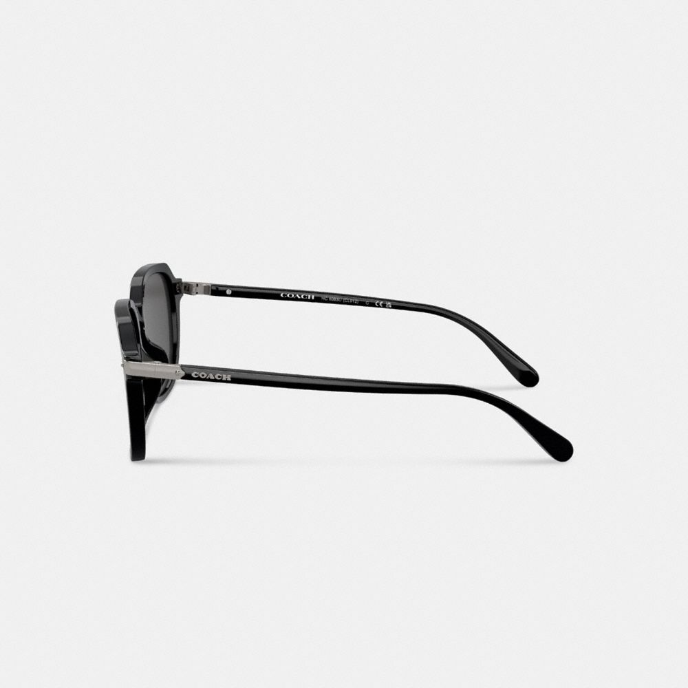 Black Coach Wrap Around Hangtag Keyhole Sunglasses | COH867068