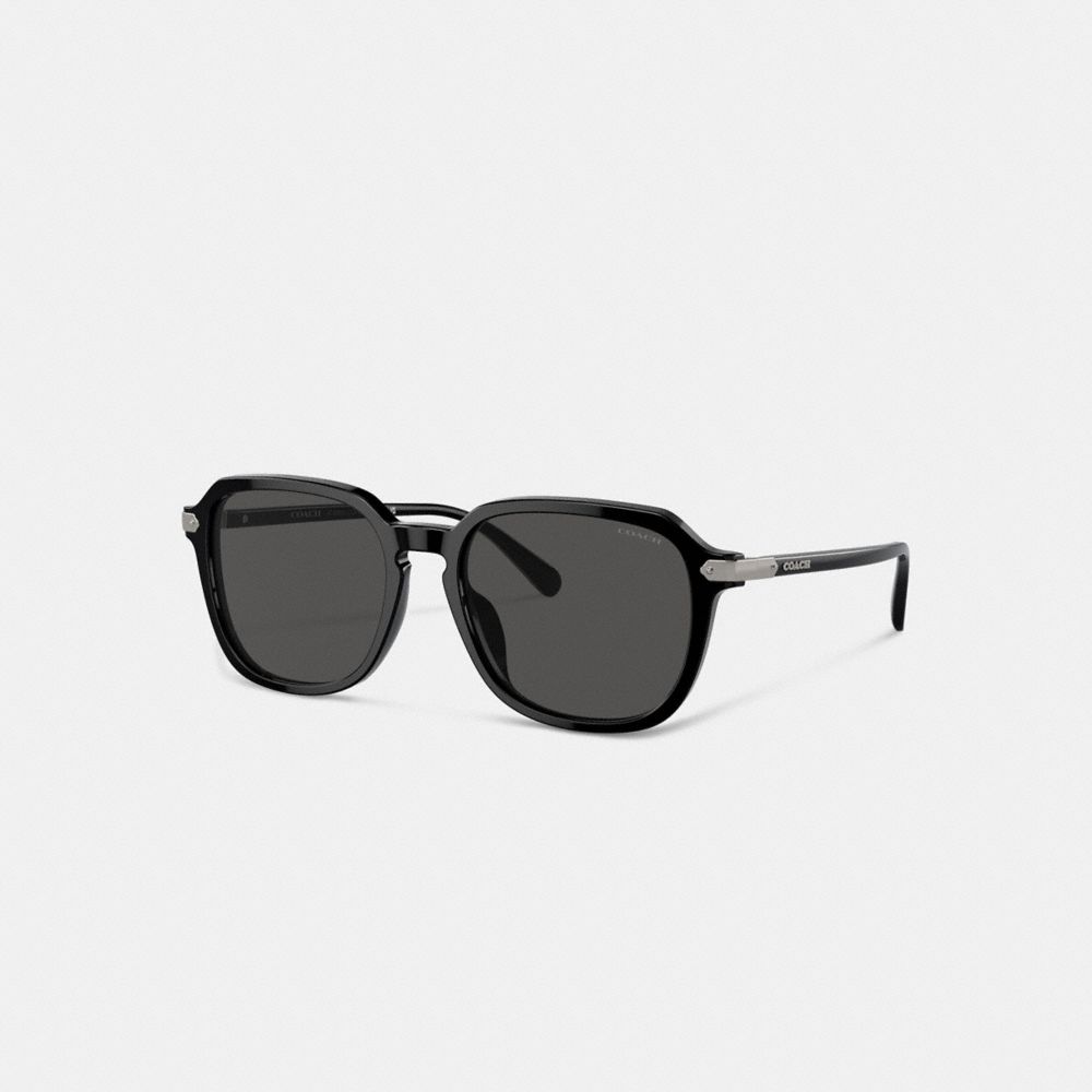 Black Coach Wrap Around Hangtag Keyhole Sunglasses | COH867068