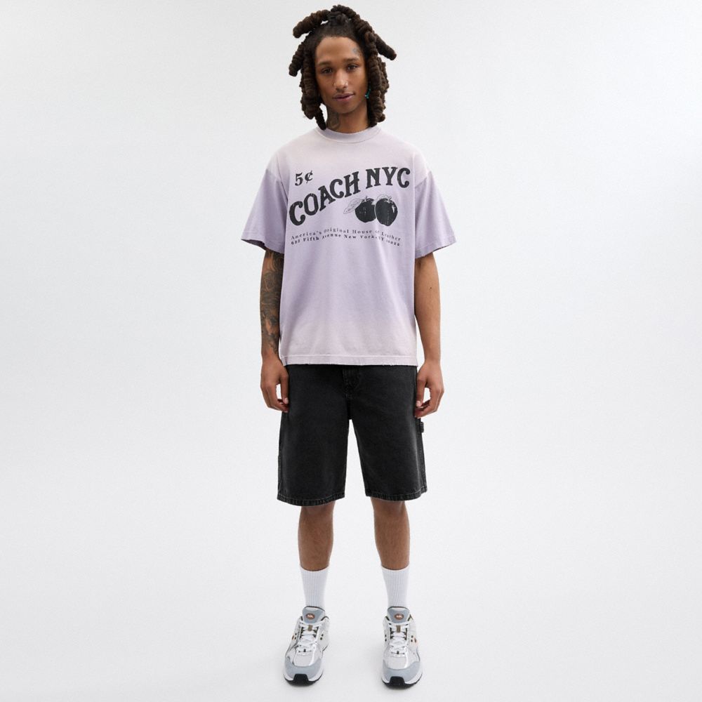 Black Denim Coach Black Denim Shorts In Organic Cotton | COH866948